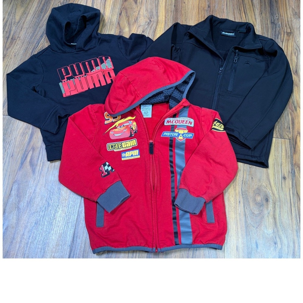 Puma Disney Cars Snozu Boys 5 6 Jacket Hoodie Lot 3pc Lightning McQueen